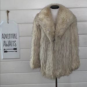 Blue fox fur coat